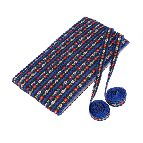 HIAKDOFT Ethnische Stickspitzenborte Breit DIY Besticktes Spitzenband mit Goldenem Blumenmuster Schmale Borte für Traditionelle Kostüme Yards zum Basteln und Verzieren von HIAKDOFT