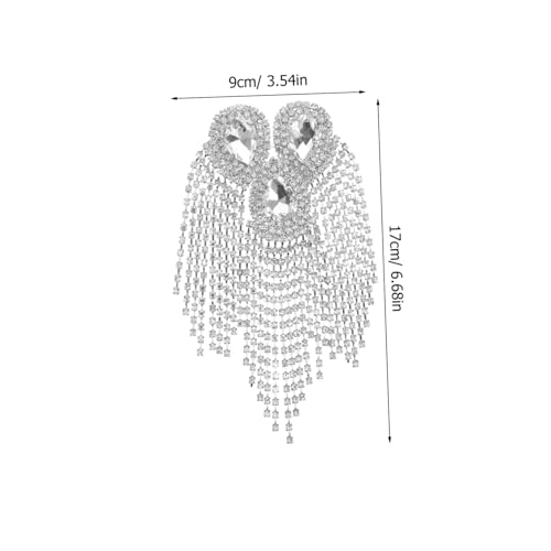 HIAKDOFT Europäische Strass Schulter Epaulette mit Quasten Modische Anzugbrosche Silberfarbene Deko Langlebiges Design Stilvolle Herren Kostüm Accessoires von HIAKDOFT