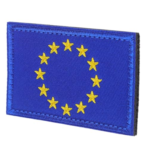 HIAKDOFT Europäische Union Flaggen Aufnäher mit Besticktes Nylon Armband Langlebige Eu Flagge Dekoration für Rucksäcke Hüte Kleidung Vielseitiges Modisches Accessoire von HIAKDOFT
