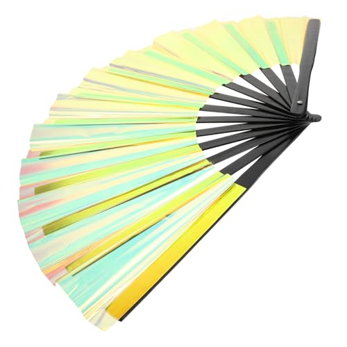HIAKDOFT Faltbarer Irideszenter Handfächer für Hochzeiten Partys und Aufführungen Chinesisches Design Leicht aus PVC Fotorequisit für Besondere Anlässe von HIAKDOFT