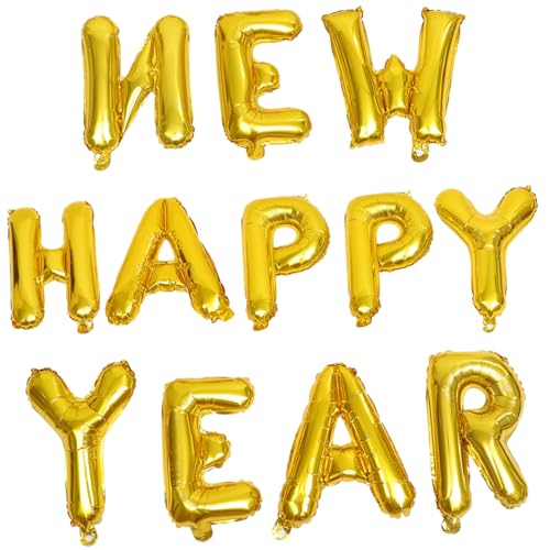 HIAKDOFT Folienballons Happy Year Goldene Aluminiumfolie Buchstaben für Neujahrsfeier Dekoration Langlebige Party Supplies Vielseitig für Wand Fenster Tür Festliche Silvester Deko HIAKDOFT Folienballons Happy Year Goldene Aluminiumfolie Buchstaben für Neujahrsfeier Dekoration Langlebige Party Supplies Vielseitig für Wand Fenster Tür Festliche Silvester Deko von HIAKDOFT
