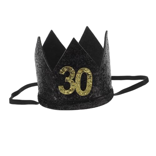 HIAKDOFT Geburtstagshut Jahre Gold Schwarz Krone Design Geburtstags Kopfschmuck Kreative Partydekoration Fotorequisite für Feierlichkeiten und Besondere Momente von HIAKDOFT