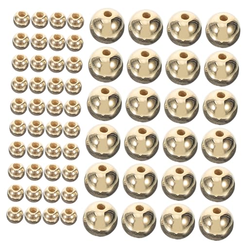 HIAKDOFT Goldene Ccb Kunststoffperlen Runde Schmuckperlen für Armbänder DIY Langlebige Glatte Oberfläche für Halsketten Ohrringe und Bastelprojekte von HIAKDOFT