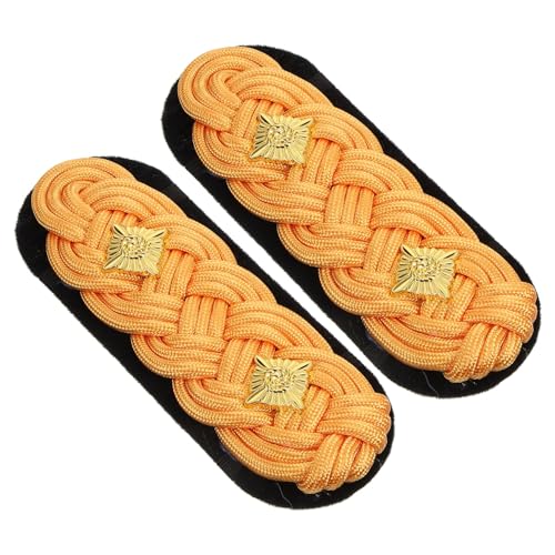 HIAKDOFT Goldene Geflochtene Schulterabzeichen mit Stern Design Dekorative Uniform Schulterepauletten Robustes Schulterarm Schmuck für Sicherheits und Zeremonieuniformen von HIAKDOFT
