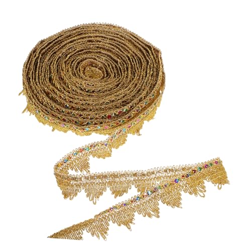 HIAKDOFT Goldene Spitzenborte Flexible Stickerei Spitze mit Pailletten Vielseitiger Spitzenbesatz für DIY Kleidung Bastelprojekte Geschenkverpackung und Dekoration HIAKDOFT Goldene Spitzenborte Flexible Stickerei Spitze mit Pailletten Vielseitiger Spitzenbesatz für DIY Kleidung Bastelprojekte Geschenkverpackung und Dekoration von HIAKDOFT
