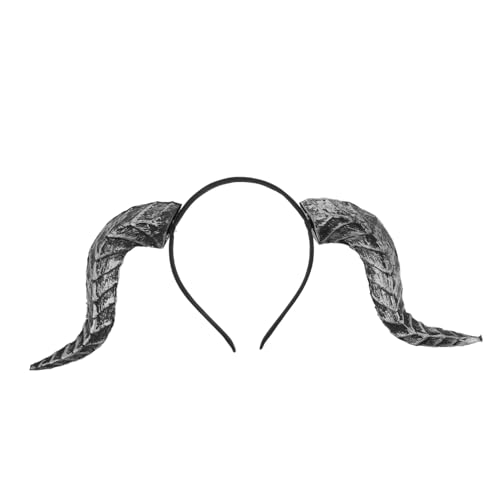 HIAKDOFT Gothic Halloween Teufelshorn Haarreif Abnehmbare Silberne Hörner Komfortables Cosplay Accessoire für Steampunk Kostüm Karnevalspartys HIAKDOFT Gothic Halloween Teufelshorn Haarreif Abnehmbare Silberne Hörner Komfortables Cosplay Accessoire für Steampunk Kostüm Karnevalspartys von HIAKDOFT