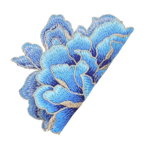 HIAKDOFT Großer Bestickter Blumenstoff Patch Peonienmotiv Nahtlos ohne Kleber zum Aufnähen DIY Kleidung Reparatur Aufnäher für Jeans Taschen Hüte Schuhe von HIAKDOFT