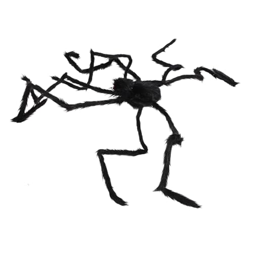 HIAKDOFT Halloween XXL Plüschspinne Haustier Dekoration Horror Spinnenfigur mit Beinen Gruseliges Halloween Dekoaccessoire für Drinnen und Haustierparty von HIAKDOFT