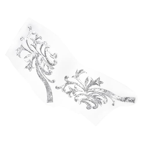 HIAKDOFT Handgefertigte Pailletten Stickerei Aufnäher Blumen Blüten Spitze Applikation DIY Kleidung Patch Silber von HIAKDOFT