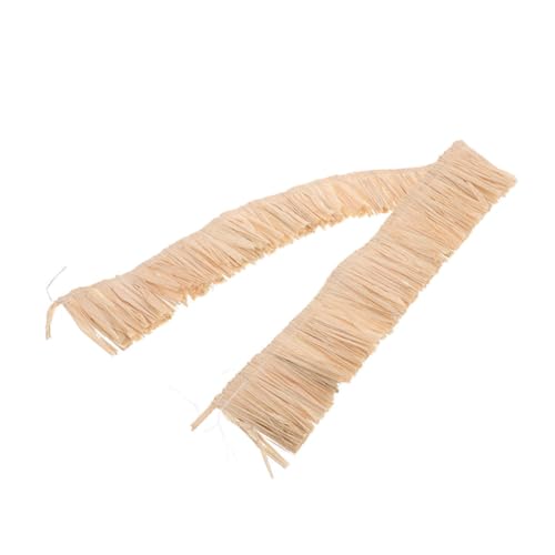 HIAKDOFT Handgefertigte Raffia Strohtassel Fransen für DIY Hawaiian Grass Skirt Luau Party Deko Natürliche Vielseitige Bastelaccessoires für Taschen Schuhe und Grass Skirts von HIAKDOFT