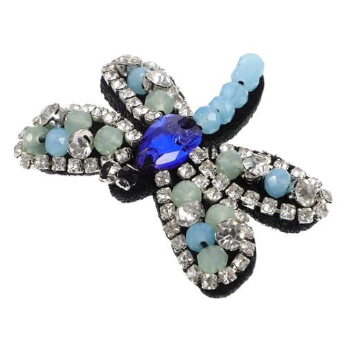 HIAKDOFT Handgefertigter Perlen dragonfly Aufnäher Bestickte Applikation für Kleidung Hüte Rucksäcke Vielseitiger DIY Flicken zum Aufnähen Einzigartiges Design zur Reparatur und Verzierung von HIAKDOFT