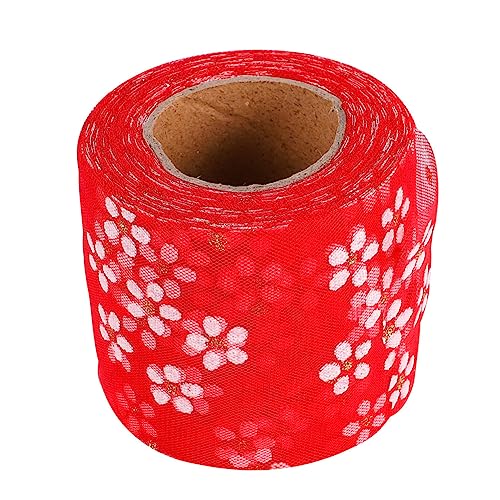 HIAKDOFT Handgefertigtes Spitzenband mit Kleinem Pflaumenblütenmuster Leichter DIY Spitzenstreifen für Haarschmuck Kleidung und Geschenkdekoration Rot von HIAKDOFT