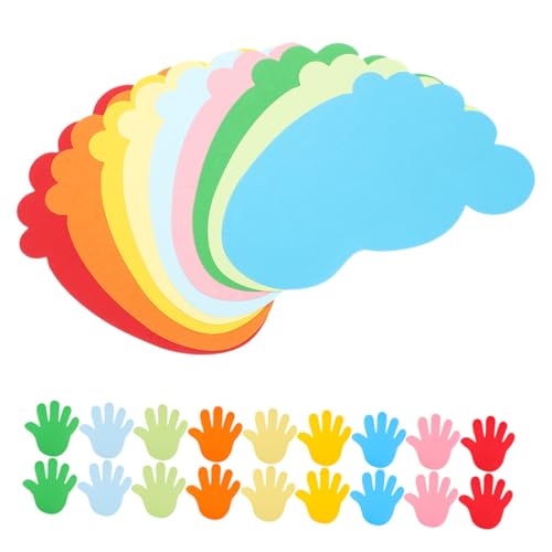 HIAKDOFT Handgeschnittene Papierdekorationen Frühling mit Fuß Handmotiven Kreative Pinnwand Klassenzimmerdeko DIY Frühjahrsdeko für Party Kindergarten und Bürowand von HIAKDOFT