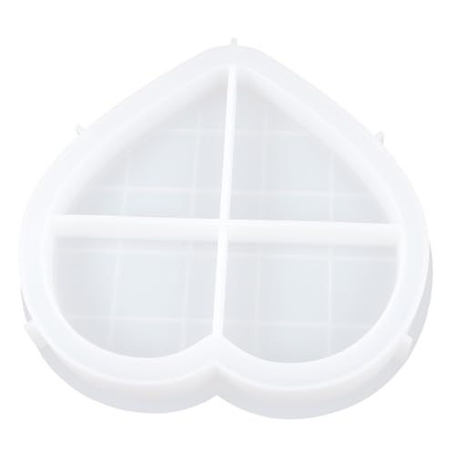 HIAKDOFT Herzförmige Silikonform für Aufbewahrungstablett Flexible Langlebige DIY Gießform für Epoxidharz Kreative Schmuckschale Lebensmittelechtes Material Einfach zu Reinigen und von HIAKDOFT