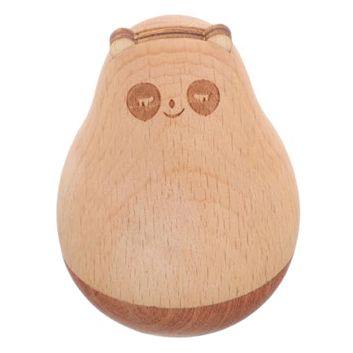 HIAKDOFT Holzfigur Panda Wackelpuppe Stabile Tischdekoration Handgefertigt Elegant für Büro Wohnzimmer Geschenkidee zu Weihnachten Geburtstag und Festlichkeiten Zufällige Zufällige Farbe von HIAKDOFT