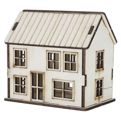 HIAKDOFT Holzhaus-Puzzle Zum Selberbauen Rustikale Weihnachtshäuser Aus Holz Detailliertes Design Für Miniaturszenen Dekoratives Objekt Für Tischdekoration Bastelsets Für Erwachsene Und von HIAKDOFT