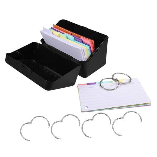 HIAKDOFT Indexkartenbox Schwarz mit Linierten Karteikarten Karteikartenhalter mit Trennwänden Notizkarten Organizer für Büro und Zuhause Effiziente Aufbewahrung und Kreative DIY Projekte HIAKDOFT Indexkartenbox Schwarz mit Linierten Karteikarten Karteikartenhalter mit Trennwänden Notizkarten Organizer für Büro und Zuhause Effiziente Aufbewahrung und Kreative DIY Projekte von HIAKDOFT
