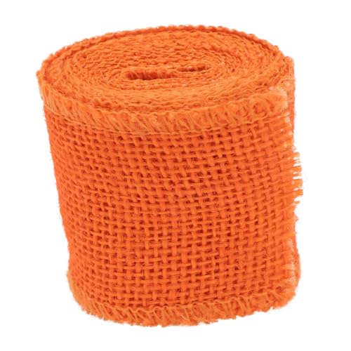 HIAKDOFT Jute Burlap Band Breit Lang Handgefertigtes Oranger Dekoband für Weihnachts und Hochzeitsdeko Umweltfreundliches Naturmaterial für Kränze Basteln und Geschenkverpackung HIAKDOFT Jute Burlap Band Breit Lang Handgefertigtes Oranger Dekoband für Weihnachts und Hochzeitsdeko Umweltfreundliches Naturmaterial für Kränze Basteln und Geschenkverpackung von HIAKDOFT
