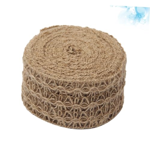 HIAKDOFT Jute Spitze mit Filigranem Blumenmuster Handgewebte Bastelschnur Natürliche DIY Dekoration für Vintage Hochzeiten Party und Kreative Bastelprojekte von HIAKDOFT