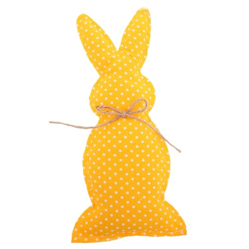 HIAKDOFT Kaninchen-verzierung Osterschmuck Häschen-tischdekoration Osterhasenpuppen Hasenornament Aus Ausgestopftem Stoff Ostern-Desktop-Dekorationen Osterhasen-Ornament Polyester Orange von HIAKDOFT