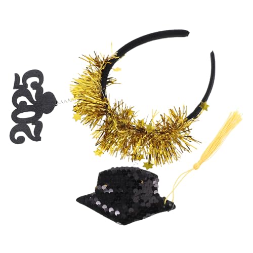 HIAKDOFT Kopfbedeckung für die Abschlussfeier Produkte für die Abschlusssaison Hut-Stirnband Kopfbedeckungen für die Abschlusssaison Hutbänder für Damen Abschlusskappe Abschlussband Plastik von HIAKDOFT