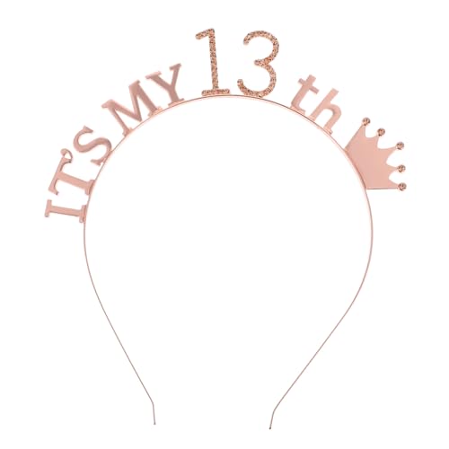 HIAKDOFT Krone Stirnband Kleine Mädchenstirnbänder Tiaras Mädchen Geburtstag Mädchenhaarbänder Erwachsene Geburtstagskopfschmuck Geburtstag Kopfschmuck Geburtstagsstadband Legierung Golden von HIAKDOFT