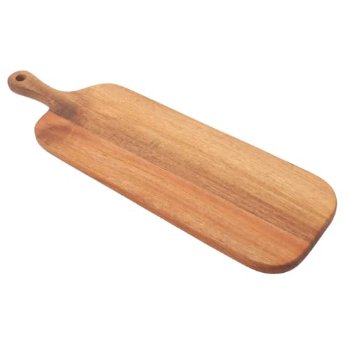HIAKDOFT Langlebiges Holz Schneidebrett mit Griff Kompaktes Leichtes Präsentations und Charcuterie Brett aus Massivem Akazienholz Rutschfest und Einfach zu Reinigen für Brot Käse Fleisch von HIAKDOFT