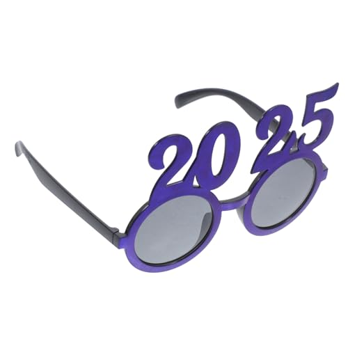 HIAKDOFT Leuchtende Silvester Partybrille aus Blauem Material Runde Zahlenform Lustige Spaßbrille für Erwachsene als Silvester Accessoire und Foto Requisite für Neujahrsfeiern von HIAKDOFT