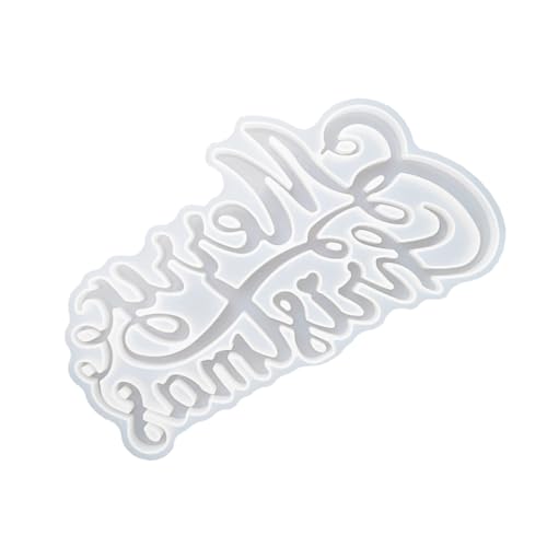 HIAKDOFT Merry Christmas Silikonform Buchstaben DIY Zubehör Wiederverwendbar Langlebig für Weihnachtsanhänger Gießform Kreative Bastelidee für Resin Epoxidharz Kunsthandwerk von HIAKDOFT