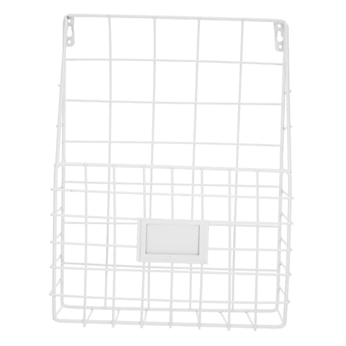 HIAKDOFT Metall Wand Magazinhalter Weiß Wandhängender Buch und Zeitschriftenorganizer mit Rundem Eck Design Platzsparender Wandregal für Büro Schule und Zuhause Teilig von HIAKDOFT