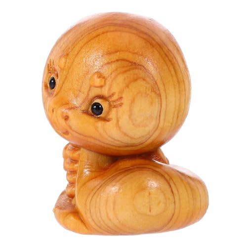HIAKDOFT Mini Holzschlangenfigur Handgeschnitzte Schlangen-Dekoration Für Garten Tisch Party Lebensnahe Nachbildung Für Jahr Der Schlange Lang von HIAKDOFT