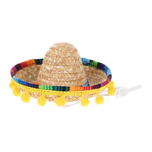 HIAKDOFT Mini Mexican Sombrero Hut für Haustiere Buntes Fiesta Partyaccessoire Handgefertigt Leicht und Bequem für Geburtstagsfeiern Karneval und Mexikanische Themenpartys von HIAKDOFT