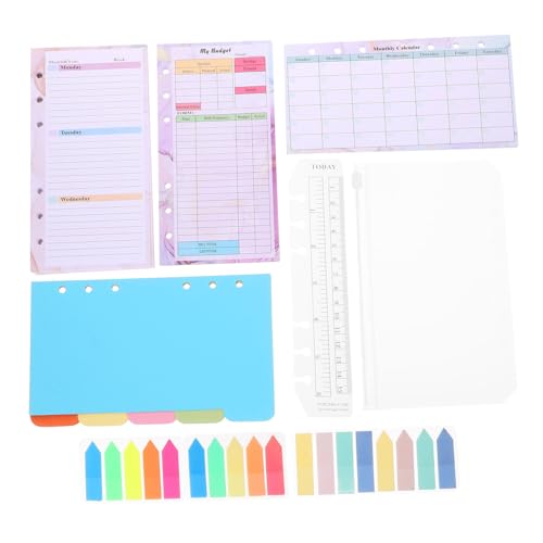 HIAKDOFT Nachfüllpapier Teilig Buntes Ringbuch Einlagen Replaceable Planner Paper für Wochen und Monatsplanung Budgetierung Kompatibel mit Spiral Notizbuch Zubehör von HIAKDOFT