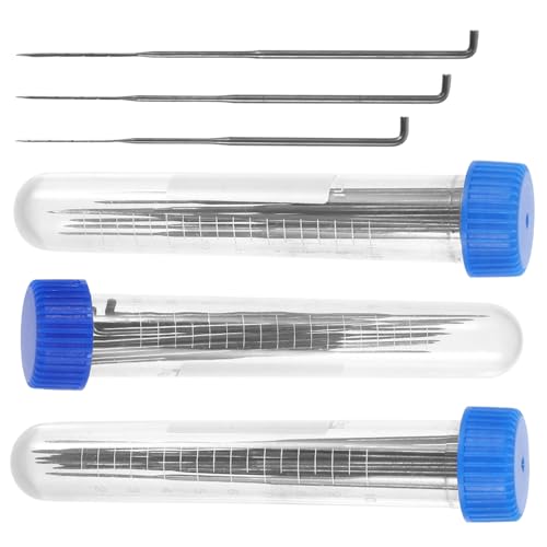 HIAKDOFT Nadelfilz Set Teilig mit Groben Mittleren Feinen Filznadeln und Blauen Fläschchen Ergonomischer Griff DIY Wollfilz Werkzeug für Handarbeiten Dekorative Textilien Anfänger Geeignet von HIAKDOFT