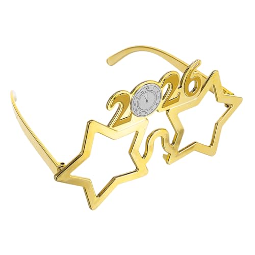 HIAKDOFT Neujahrsfeier-brille Mit Der Zahl 2026, Feiertagsbrille Für Fotoautomaten-requisiten, Silvesterpartys, Feiertagsfeiern, Feierlichkeiten, Golden von HIAKDOFT
