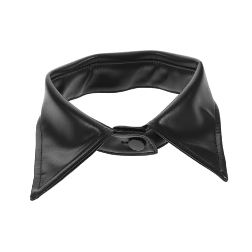 HIAKDOFT PU Abnehmbarer Damen Krageneinsatz aus PU Material Modischer Falscher Kragen für Hemden Jacken und Pullover Vielseitiges Accessoire für Einfache Kombination und Stylisches Outfit von HIAKDOFT