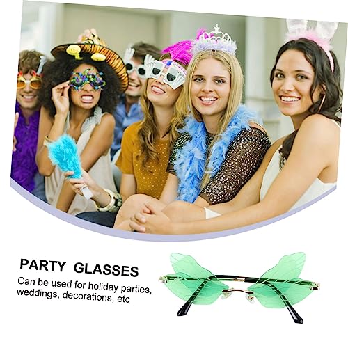 HIAKDOFT Partybrille Libellenflügel PC Leichte Fotorequisiten für Damen und Herren Kreative Flügelform Komfortabel Tragbar für Partys und Festlichkeiten von HIAKDOFT