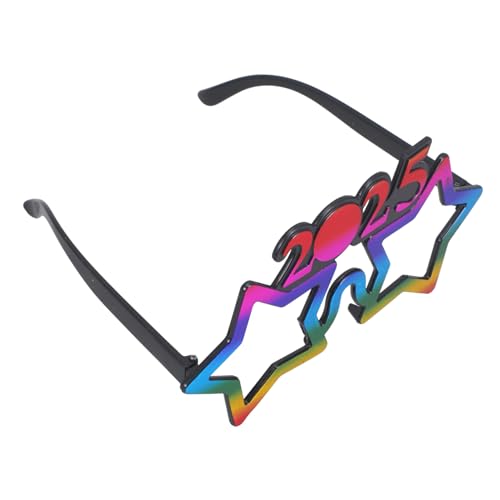 HIAKDOFT Partybrille mit Sternendesign Bunte Foto Requisiten Lustige Silvester Brille für Neujahrsfeier und Partyspaß von HIAKDOFT