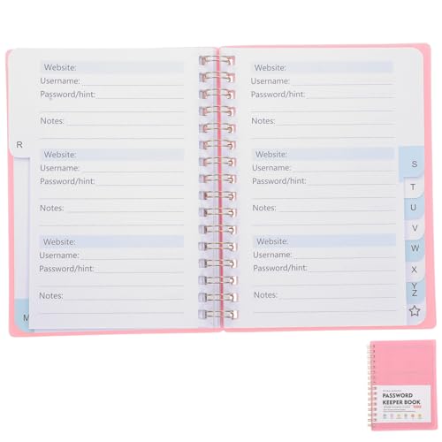 HIAKDOFT Passwortbuch mit Alphabetischem Register Praktisches Kleines Passwortnotizbuch für Website Logins Mobiler Passwort Organizer für Zuhause und Büro in Rosa von HIAKDOFT
