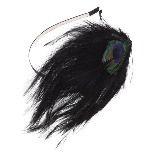 HIAKDOFT Pfauenfeder Stirnband Damen Leichtes Cosplay Haarschmuck Vintage Haarreifen für Festival Party und Kostüm von HIAKDOFT