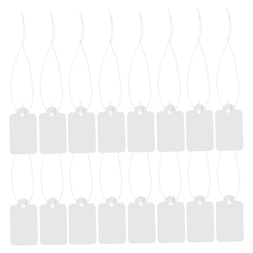 HIAKDOFT Preisetiketten mit Weißen Hängeetiketten zum Beschriften für Schmuck Preisschilder mit Aufhängefaden Vielseitige Papieranhänger für Waren Preisauszeichnung von HIAKDOFT