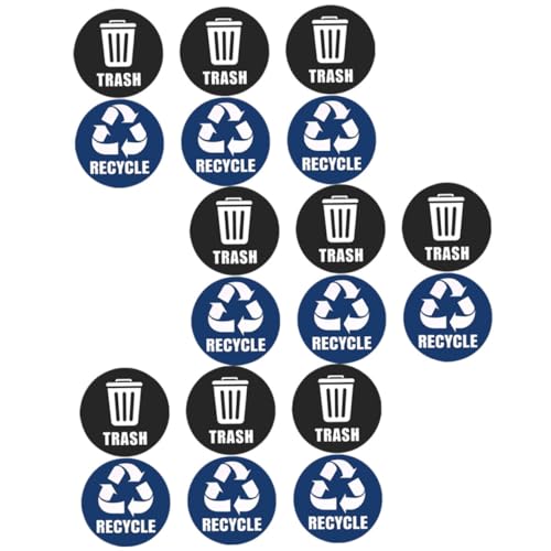 HIAKDOFT Recycling Mülltonnenaufkleber PVC Selbstklebend für Abfalltrennung Müllklassifizierungszeichen Außen Geeignet Nachhaltige Abfallbehälter Sticker von HIAKDOFT