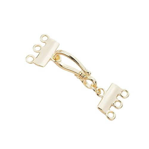 HIAKDOFT Reihiger Kupferplattierter Halskettenverbinder mit Verschluss Abnehmbarer Schmuckverbinder für DIY Mehrfachketten Verhindert Verheddern für Lagenketten und Armbänder von HIAKDOFT
