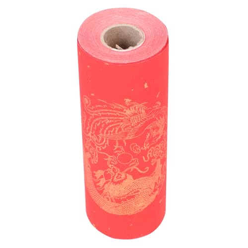 HIAKDOFT Rote Xuan Papierrolle für Chinesische Frühlingsfest Couplets Leere Kalligraphie und Duilian Schriftrolle mit Langsamer Tintenaufnahme Vielseitig für Chinesisches Neujahrsdekor von HIAKDOFT