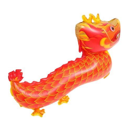 HIAKDOFT Roter Chinesischer Drachen Folienballon Party Dekoration Langlebig Tragbar für Geburtstag Neujahr Frühlingsfest Leichte Große Luftballons Girlande Zubehör von HIAKDOFT