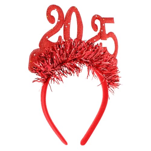 HIAKDOFT Rotes Glitzer Haarband mit Pailletten für Neujahrsparty und Weihnachten Vielseitiges Stirnband für Damen Bequemer Kopfschmuck für Silvester Festtagsfeiern von HIAKDOFT