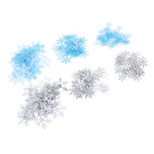 HIAKDOFT Schneeflocken Konfetti Weihnachtsdeko Winter Hochzeit Party Tischdekor Blau Silber DIY Bastelzubehör Festliche Streudeko von HIAKDOFT