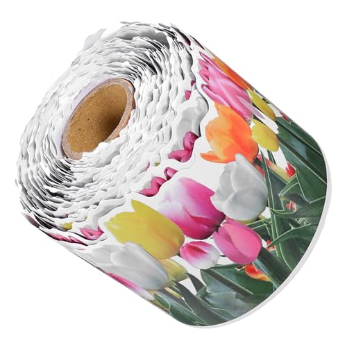HIAKDOFT Schwarze Tafelrahmen Aufkleber Blumenmuster Tulpenbordürenrolle Dekorative Randfolie für Party und Klassenzimmergestaltung HIAKDOFT Schwarze Tafelrahmen Aufkleber Blumenmuster Tulpenbordürenrolle Dekorative Randfolie für Party und Klassenzimmergestaltung von HIAKDOFT