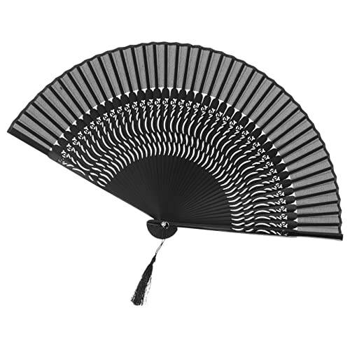 HIAKDOFT Schwarzer Faltbarer Handfächer Chinesischer Stil Vintage Tanzfächer Leicht Tragbar Robust als Party und Fotorequisite Geeignet HIAKDOFT Schwarzer Faltbarer Handfächer Chinesischer Stil Vintage Tanzfächer Leicht Tragbar Robust als Party und Fotorequisite Geeignet von HIAKDOFT