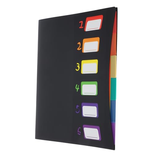 HIAKDOFT Seitige Fächermappe aus Leichtem Robuster Dokumentenorganizer mit Taschen Reißfest für Büro und Organisation Wichtiger Unterlagen Schwarze Sortiermappe mit Praktischem Innenlayout von HIAKDOFT